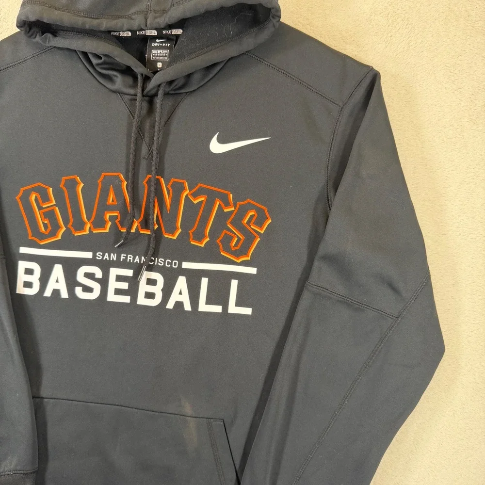 Nike San Francisco Giants Baseball Hoodie Mens Large Black Dri-FIT MLB Pullover